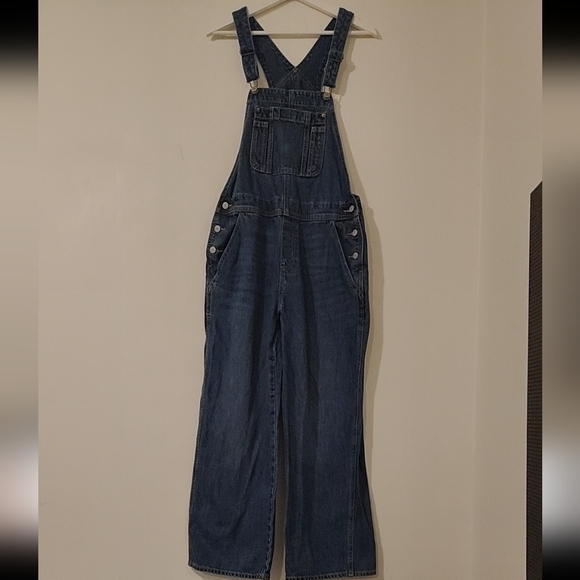 Blue Denim Overalls Wide Leg - Picture 4 of 4